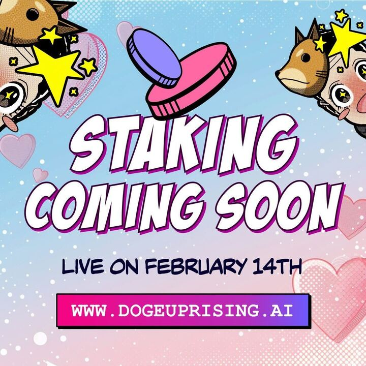 Mog Coin Falls, PENGU NFTs Struggle While Doge Uprising Cruises – Staking Starts on 14 February!