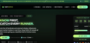 DeepSnitch AI logo with artificial intelligence security shield protecting crypto investors from fraud