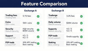 CoinDCX vs WazirX which better detailed comparison chart showing trading fees, security features, and platform capabilities side by side